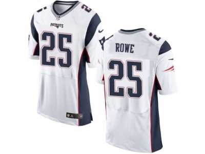 Men's Nike New England Patriots #25 Eric Rowe Elite White NFL Jersey