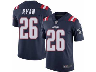 Men's Nike New England Patriots #26 Logan Ryan Elite Navy Blue Rush NFL Jersey