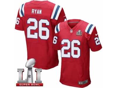 Men's Nike New England Patriots #26 Logan Ryan Elite Red Alternate Super Bowl LI 51 NFL Jersey