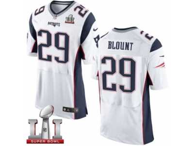 Men's Nike New England Patriots #29 LeGarrette Blount Elite White Super Bowl LI 51 NFL Jersey