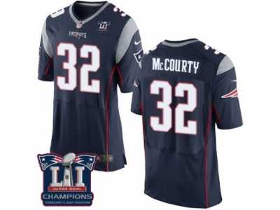 Men's Nike New England Patriots #32 Devin McCourty Elite Navy Blue Team Color Super Bowl LI Champions NFL Jersey