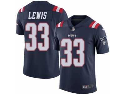 Men's Nike New England Patriots #33 Dion Lewis Elite Navy Blue Rush NFL Jersey