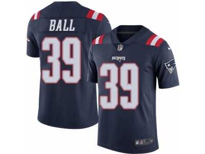 Men's Nike New England Patriots #39 Montee Ball Elite Navy Blue Rush NFL Jersey
