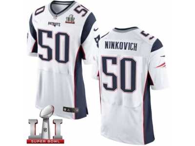 Men's Nike New England Patriots #50 Rob Ninkovich Elite White Super Bowl LI 51 NFL Jersey