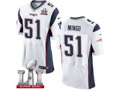 Men's Nike New England Patriots #51 Barkevious Mingo Elite White Super Bowl LI 51 NFL Jersey