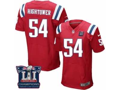 Men's Nike New England Patriots #54 Dont'a Hightower Elite Red Alternate Super Bowl LI Champions NFL Jersey