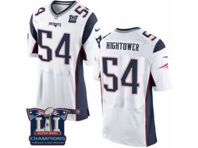 Men's Nike New England Patriots #54 Dont'a Hightower Elite White Super Bowl LI Champions NFL Jersey