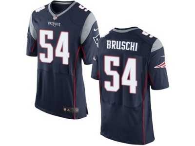 Men's Nike New England Patriots #54 Tedy Bruschi Elite Navy Blue Team Color NFL Jersey