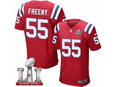 Men's Nike New England Patriots #55 Jonathan Freeny Elite Red Alternate Super Bowl LI 51 NFL Jersey