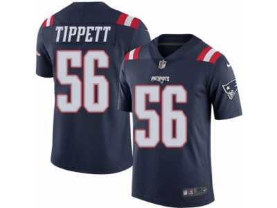 Men's Nike New England Patriots #56 Andre Tippett Elite Navy Blue Rush NFL Jersey