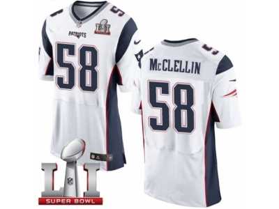 Men's Nike New England Patriots #58 Shea McClellin Elite White Super Bowl LI 51 NFL Jersey