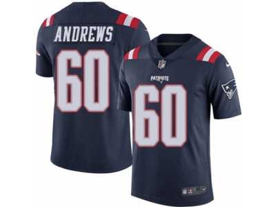 Men's Nike New England Patriots #60 David Andrews Elite Navy Blue Rush NFL Jersey