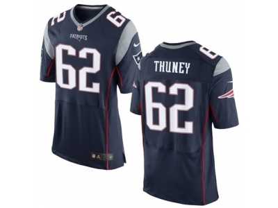 Men's Nike New England Patriots #62 Joe Thuney Elite Navy Blue Team Color NFL Jersey