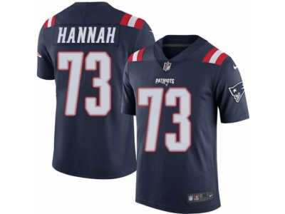 Men's Nike New England Patriots #73 John Hannah Elite Navy Blue Rush NFL Jersey