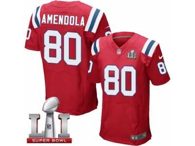 Men's Nike New England Patriots #80 Danny Amendola Elite White Super Bowl LI 51 NFL Jersey