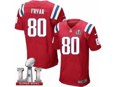Men's Nike New England Patriots #80 Irving Fryar Elite Red Alternate Super Bowl LI 51 NFL Jersey
