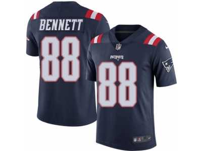 Men's Nike New England Patriots #88 Martellus Bennett Elite Navy Blue Rush NFL Jersey