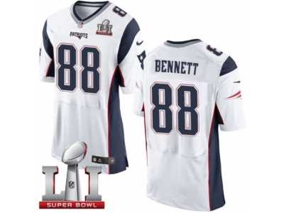 Men's Nike New England Patriots #88 Martellus Bennett Elite White Super Bowl LI 51 NFL Jersey