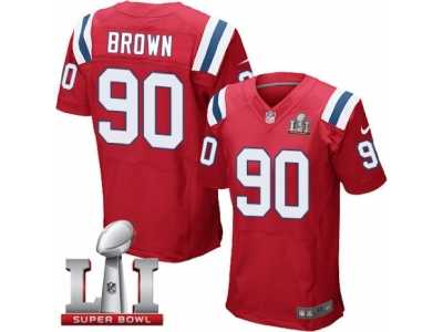 Men's Nike New England Patriots #90 Malcom Brown Elite Red Alternate Super Bowl LI 51 NFL Jersey