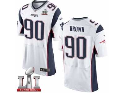 Men's Nike New England Patriots #90 Malcom Brown Elite White Super Bowl LI 51 NFL Jersey