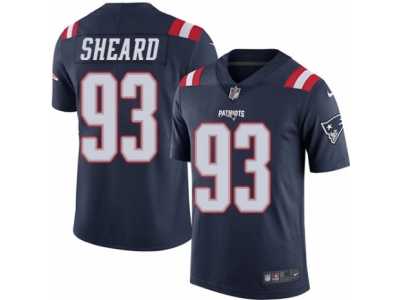Men's Nike New England Patriots #93 Jabaal Sheard Elite Navy Blue Rush NFL Jersey