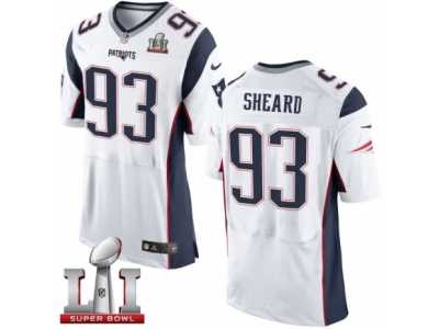 Men's Nike New England Patriots #93 Jabaal Sheard Elite White Super Bowl LI 51 NFL Jersey