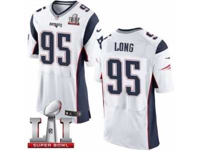 Men's Nike New England Patriots #95 Chris Long Elite White Super Bowl LI 51 NFL Jersey