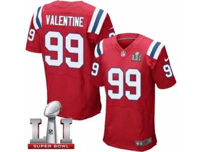 Men's Nike New England Patriots #99 Vincent Valentine Elite Red Alternate Super Bowl LI 51 NFL Jersey