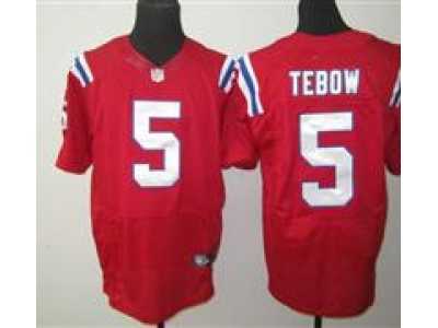 Nike NFL New England Patriots #5 Tim Tebow Red Jerseys(Elite)