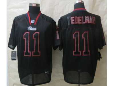 Nike New England Patriots #11 Edelman Black Jerseys(Lights Out Elite)