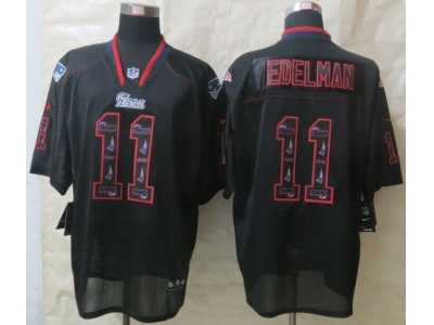 Nike New England Patriots #11 Edelman Black Jerseys(New Lights Out Elite)