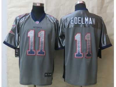 Nike New England Patriots #11 Edelman Grey Jerseys(Drift Fashion Elite)