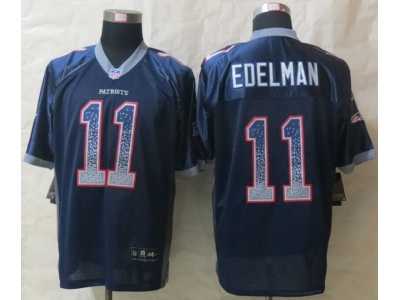 Nike New England Patriots #11 Edelman blue Jerseys(Drift Fashion Elite)