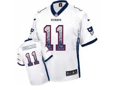 Nike New England Patriots #11 Julian Edelman White Men's Stitched NFL Elite Drift Fashion Jersey