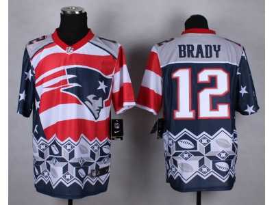 Nike New England Patriots #12 Tom Brady Blue Jerseys(Style Noble Fashion Elite)