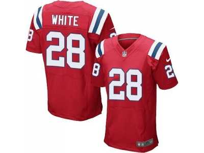 Nike New England Patriots #28 James White red jerseys(Elite)