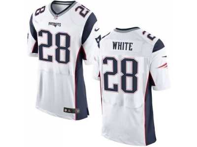 Nike New England Patriots #28 James White white jerseys(Elite)