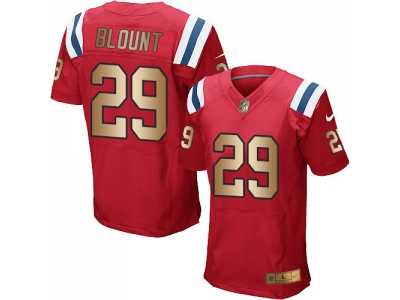 Nike New England Patriots #29 LeGarrette Blount Red Alternate Men's Stitched NFL Elite Gold Jersey