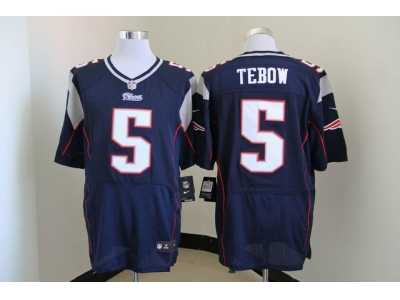 Nike New England Patriots #5 Tebow blue jerseys[Elite]