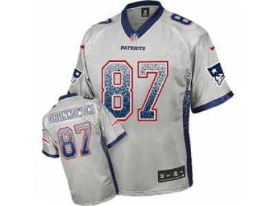 Nike New England Patriots #87 Rob Gronkowski Grey Jersey(Elite Drift Fashion)