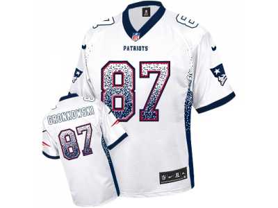 Nike New England Patriots #87 Rob Gronkowski White Men's Stitched NFL Elite Drift Fashion Jersey