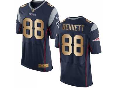 Nike New England Patriots #88 Martellus Bennett Navy Blue Team Color Men\'s Stitched NFL New Elite Gold Jersey