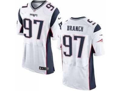 Nike New England Patriots #97 Alan Branch White Men's Stitched NFL Elite Jersey