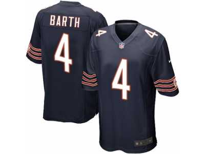 Men's Nike Chicago Bears #4 Connor Barth Game Navy Blue Team Color NFL Jersey