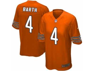 Men's Nike Chicago Bears #4 Connor Barth Game Orange Alternate NFL Jersey