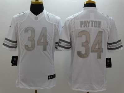 Nike Chicago Bears #34 Walter Payton Platinum White Jerseys(Game)