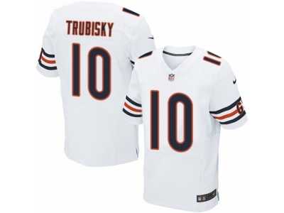 Men's Nike Chicago Bears #10 Mitchell Trubisky Elite White NFL Jersey