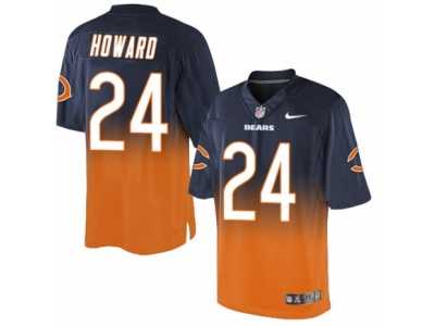 Men's Nike Chicago Bears #24 Jordan Howard Elite Navy Orange Fadeaway NFL Jersey