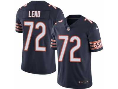 Men's Nike Chicago Bears #72 Charles Leno Elite Navy Blue Rush NFL Jersey