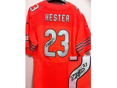 Nike Chicago Bears #23 Devin Hester Orange Jerseys(Signed Elite)